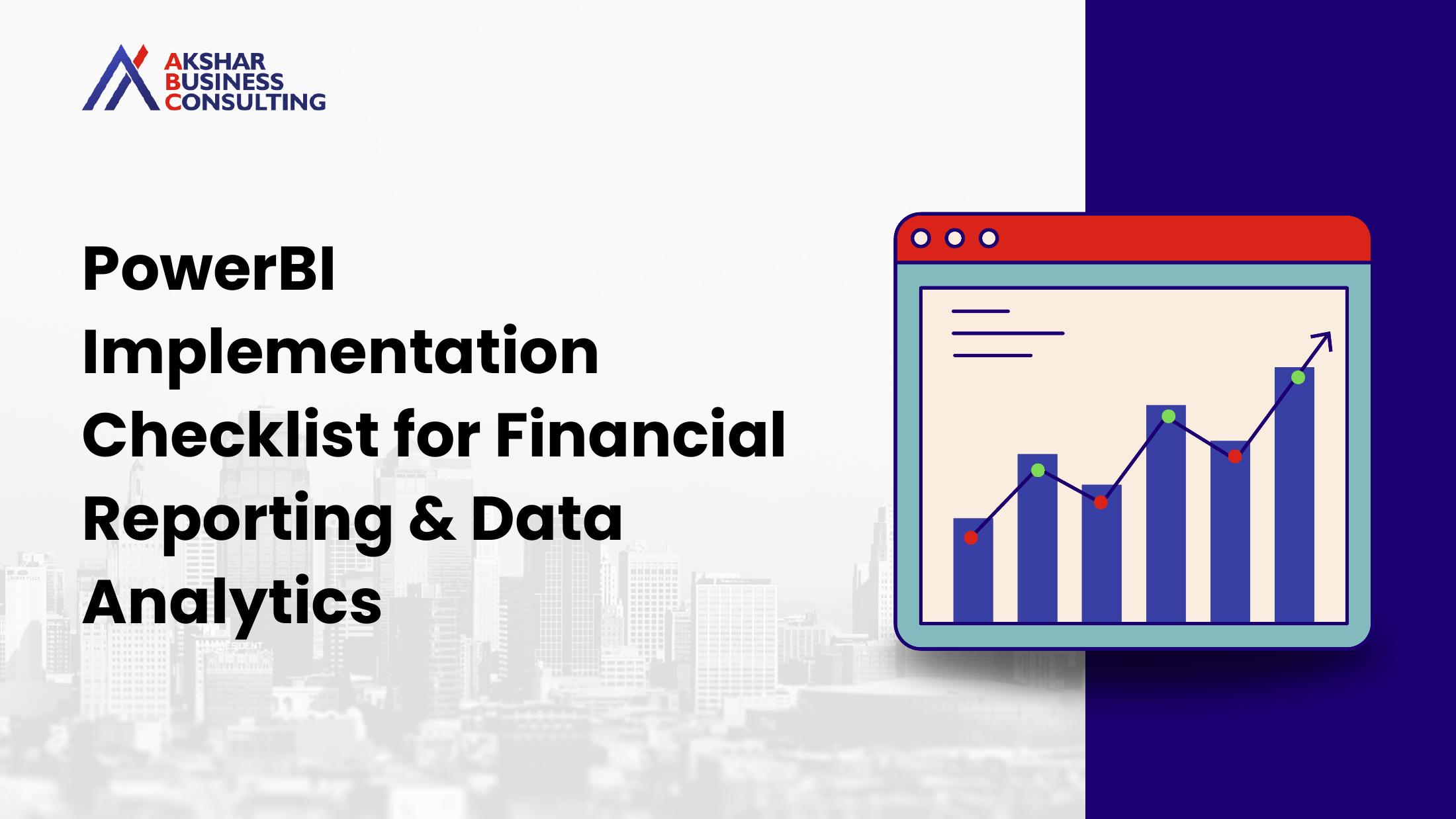 Cover of the PowerBI Implementation Checklist for Financial Reporting and Data Analytics